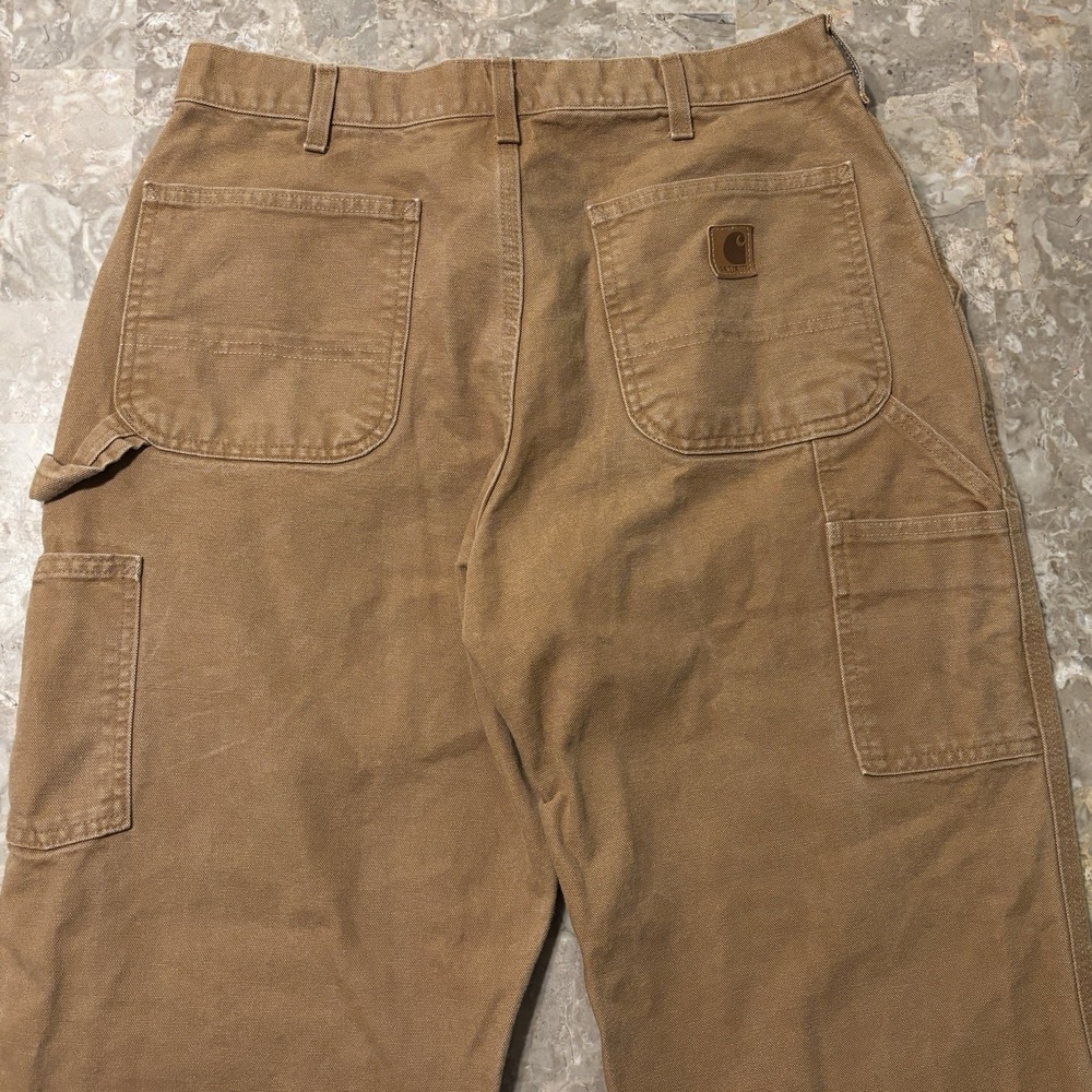 Carhartt Carpenter Pants Mens 34x32 (fits 34x29) Brown Duck Canvas B11-BRN